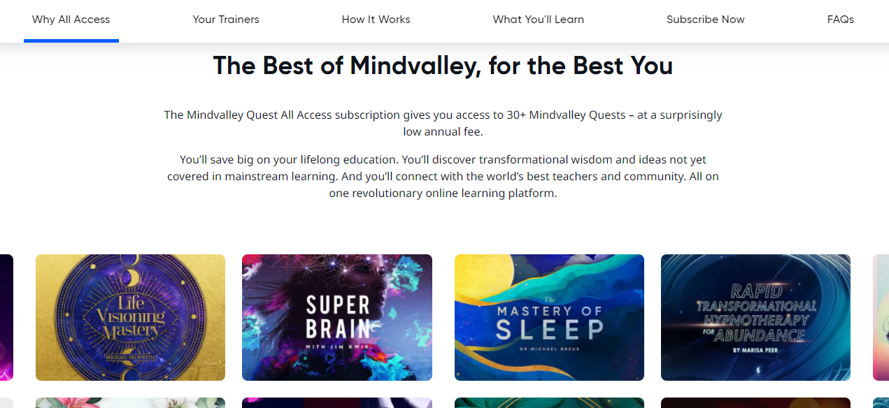 MIndvallay Quest All Access Subscription