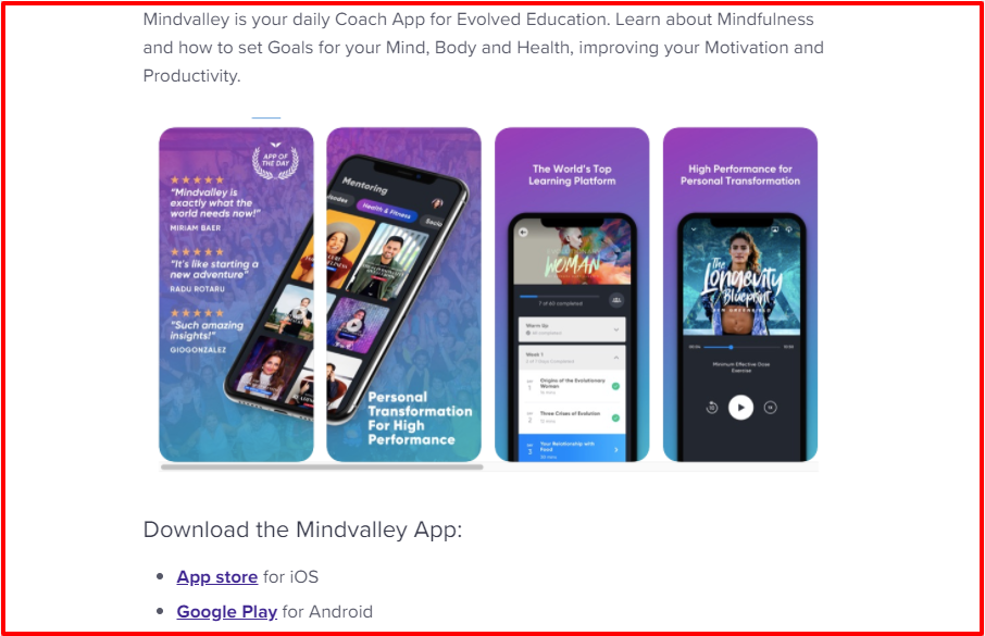 Mindvalley Mobil Uygulaması