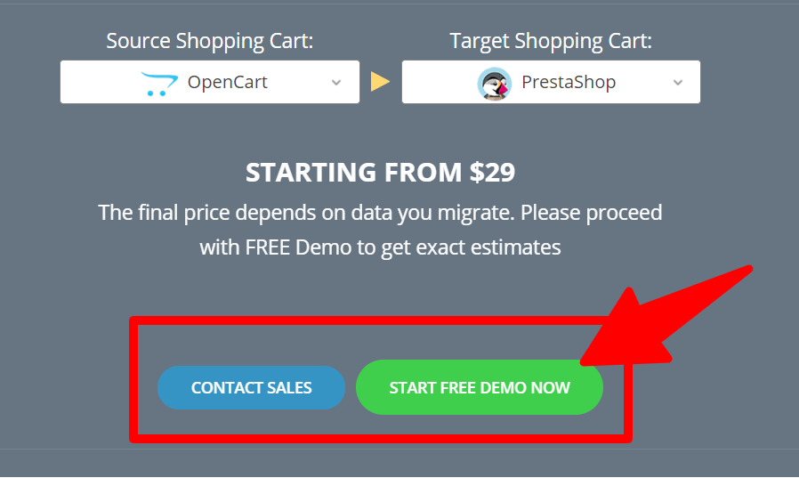 OpenCart_to_PrestaShop_Cart2Cart - Pricing