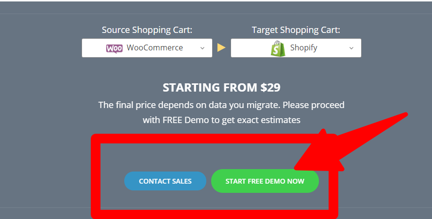 WooCommerce_to_Shopify_Cart2Cart - Pricing