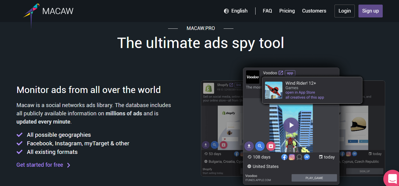 Macaw Facebook Ad Spy Tool