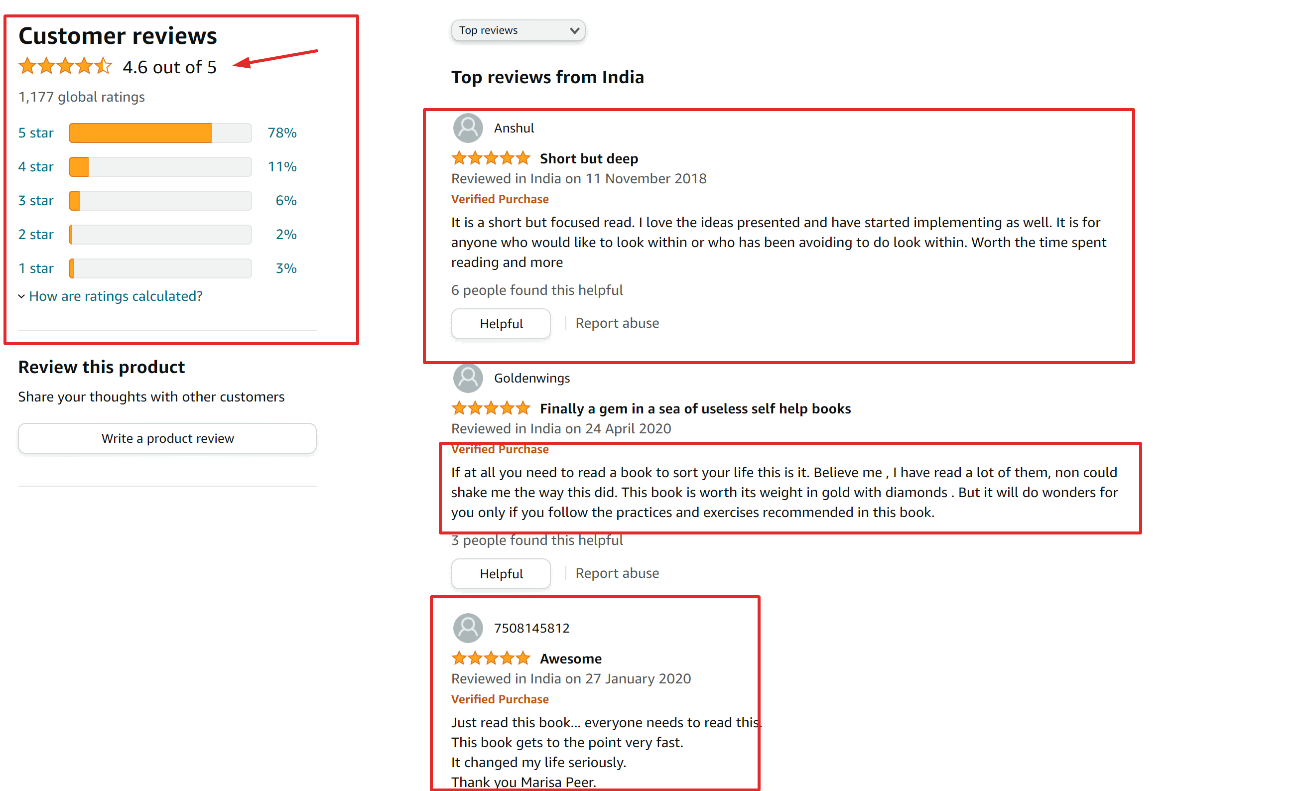 Marisa Peer reviews on Amazon