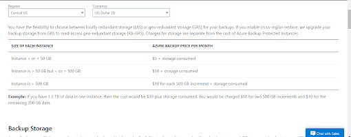 UpCloud VS Azure - Azure Backup Pricing