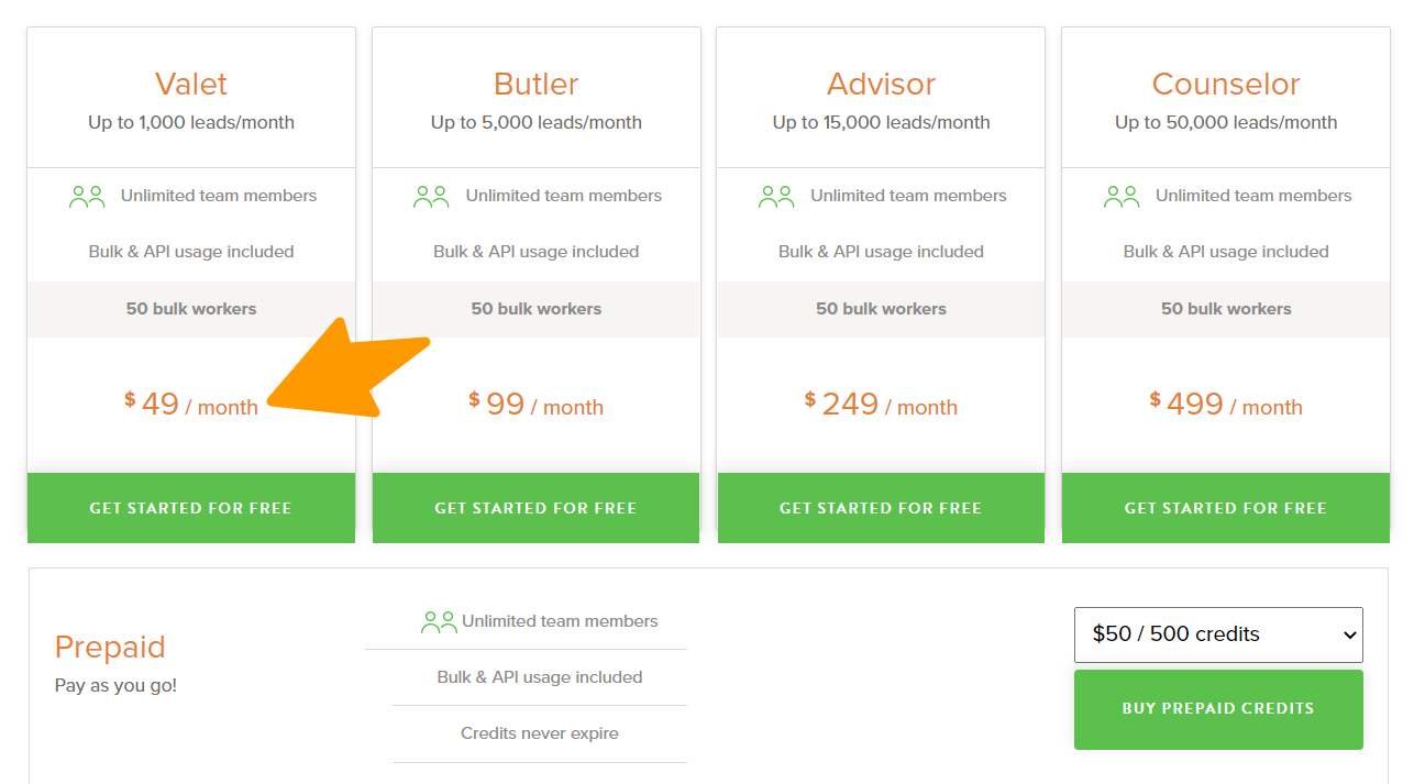 Norbert - Pricing Email Finder Tool