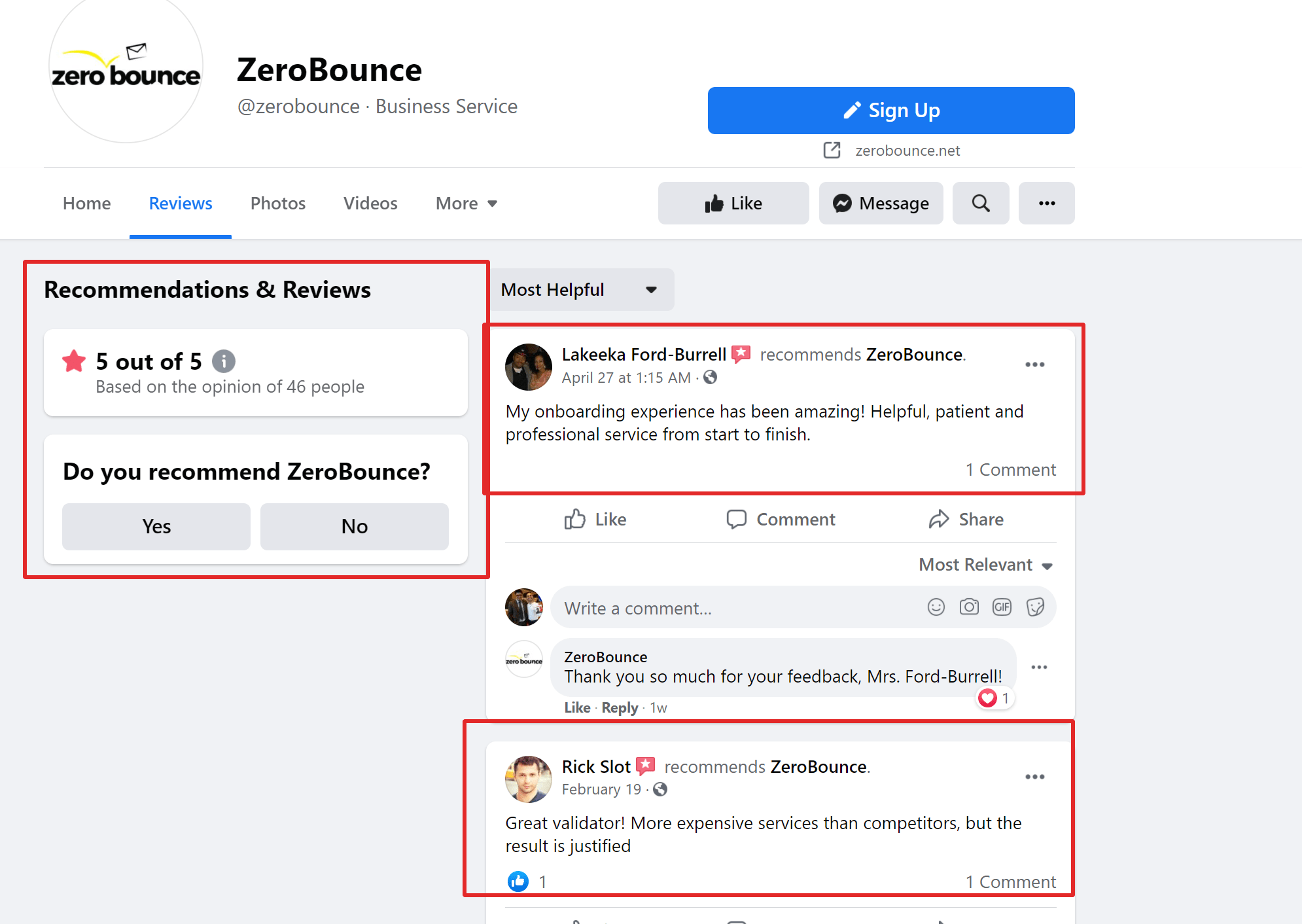 Zerobounce customer testimonials