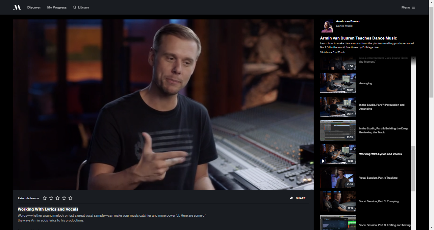 Armin Van Buuren's Dance Music Masterclass - Working With Lyrics and Vocals