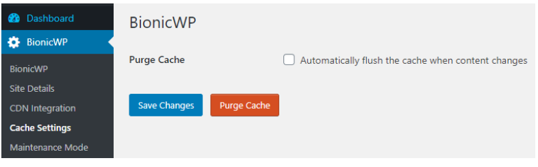 Cache de vérification-purge BionicWP