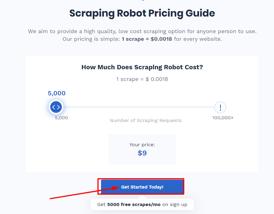 Scraping Tool - Pricing