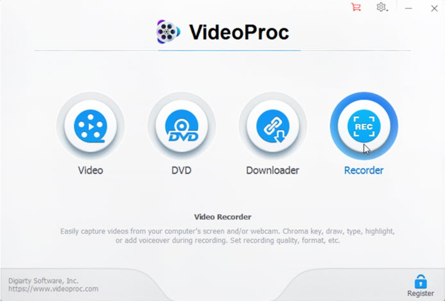 VideoProc Record Vidéo
