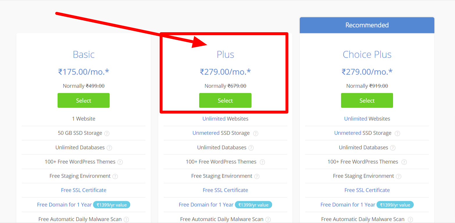 Bluehost Pricing- Nexcess vs Bluehost