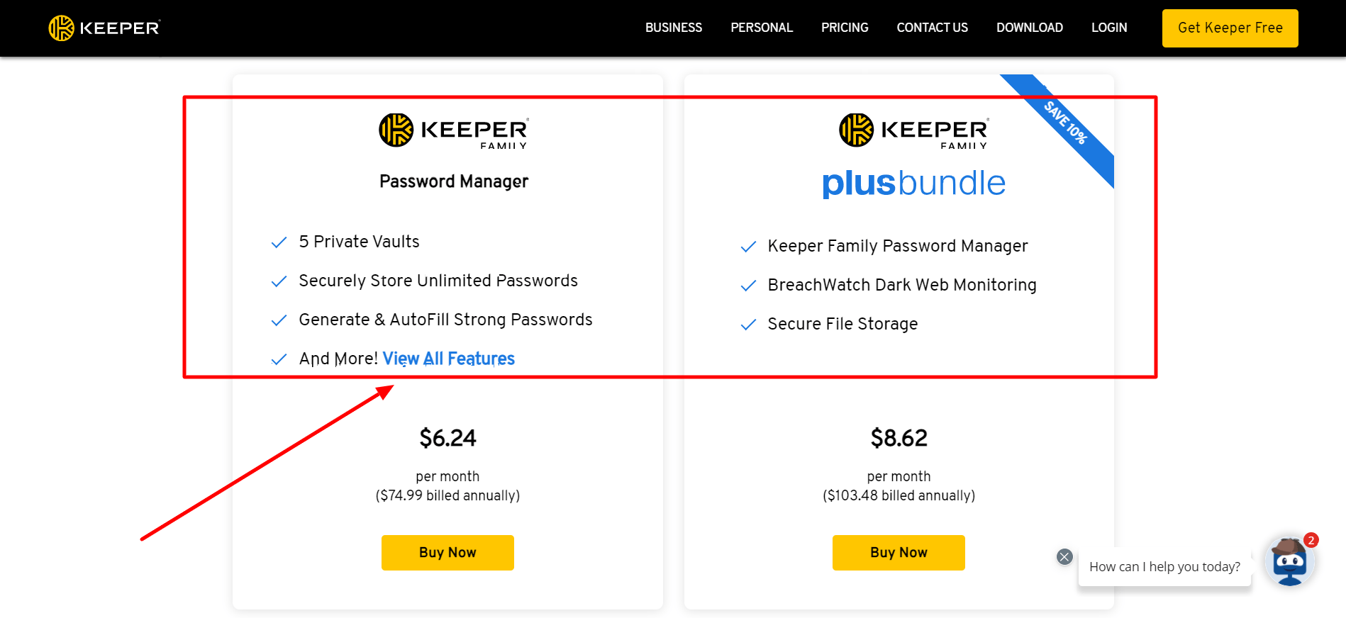 Personal & Family plans- Keeper Security Free vs Pro