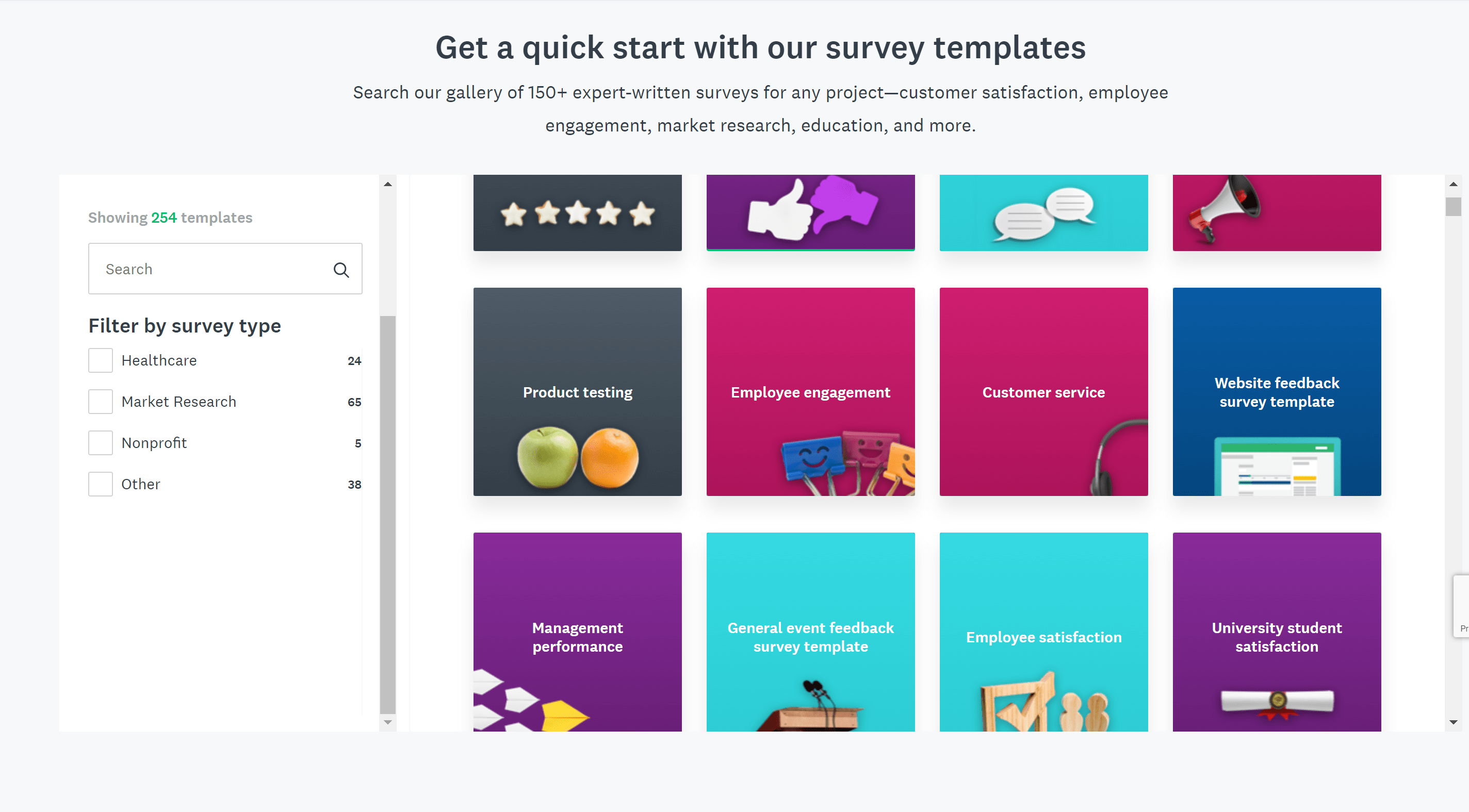 SurveyMonkey templates