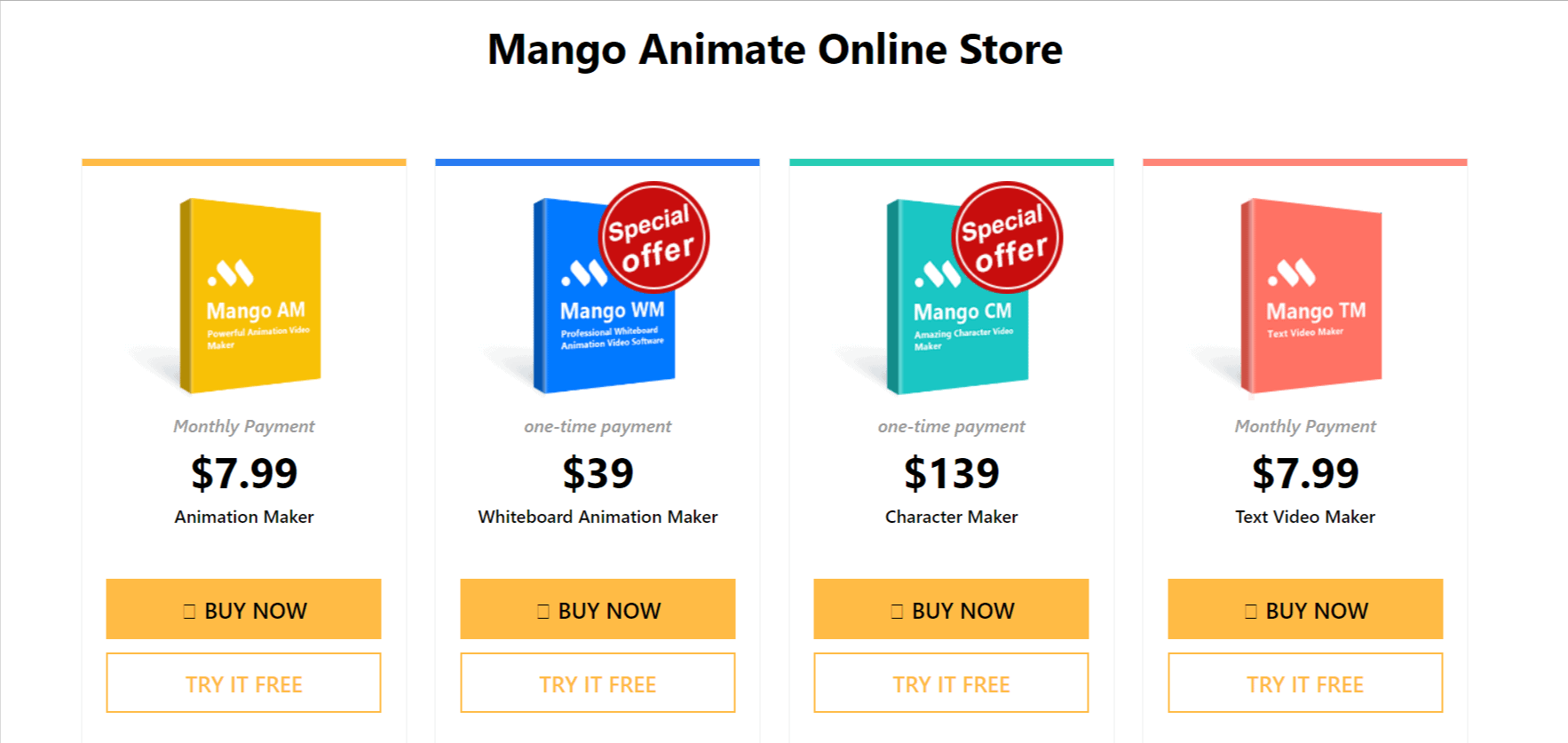 Pricing- Mango Animate Review