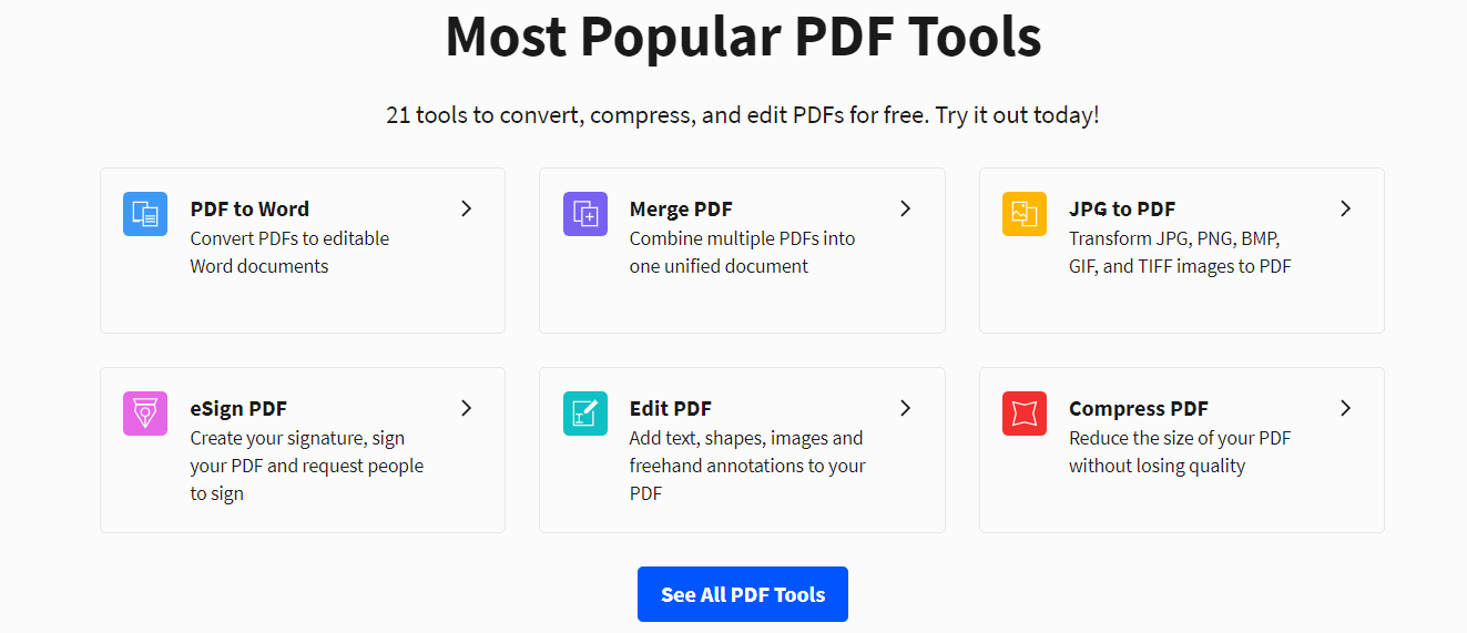 Features of smallpdf