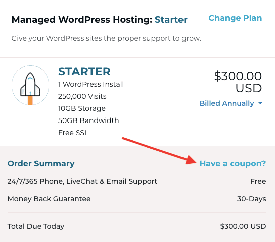 Rocket.net starter - Hosting discounts 