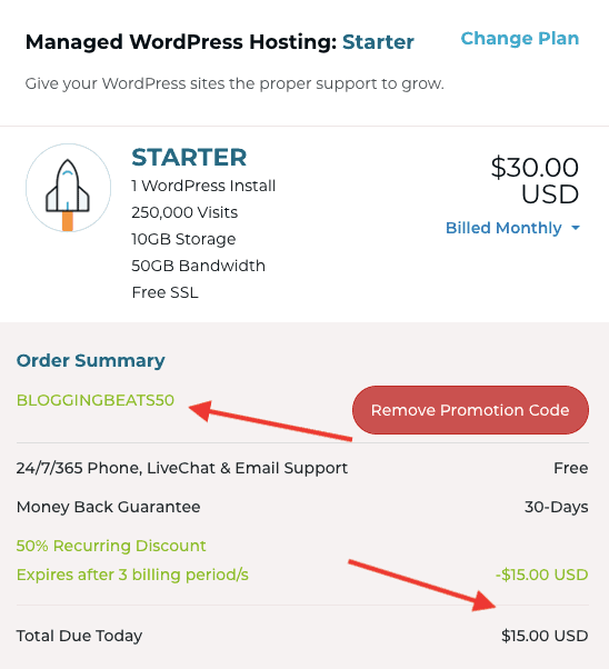 Wordpress Install Starter- Rocket.net discount codes 