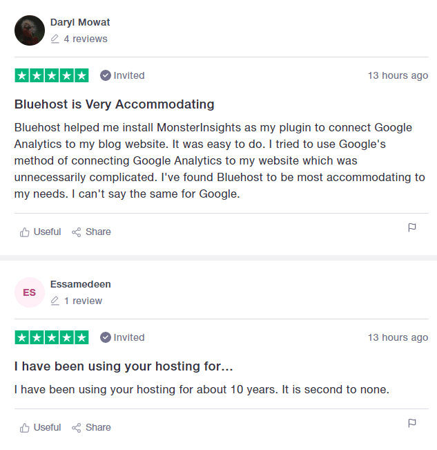 BlueHost User Reviews