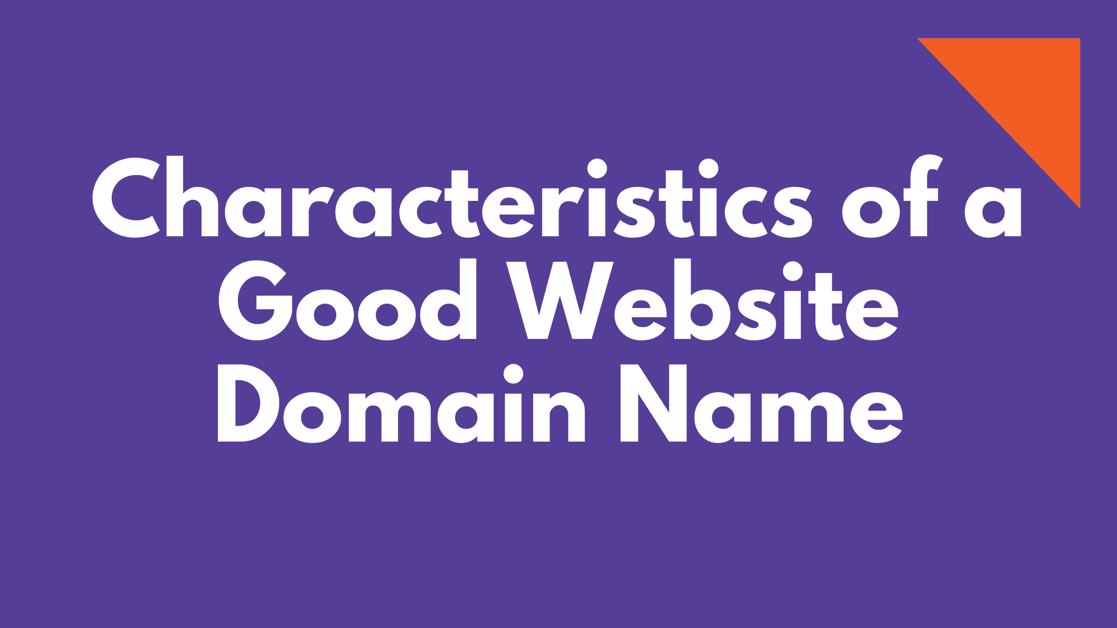 Characteristics of a Good Website Domain Name