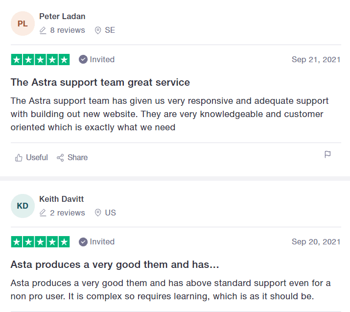 Astra User Reviews