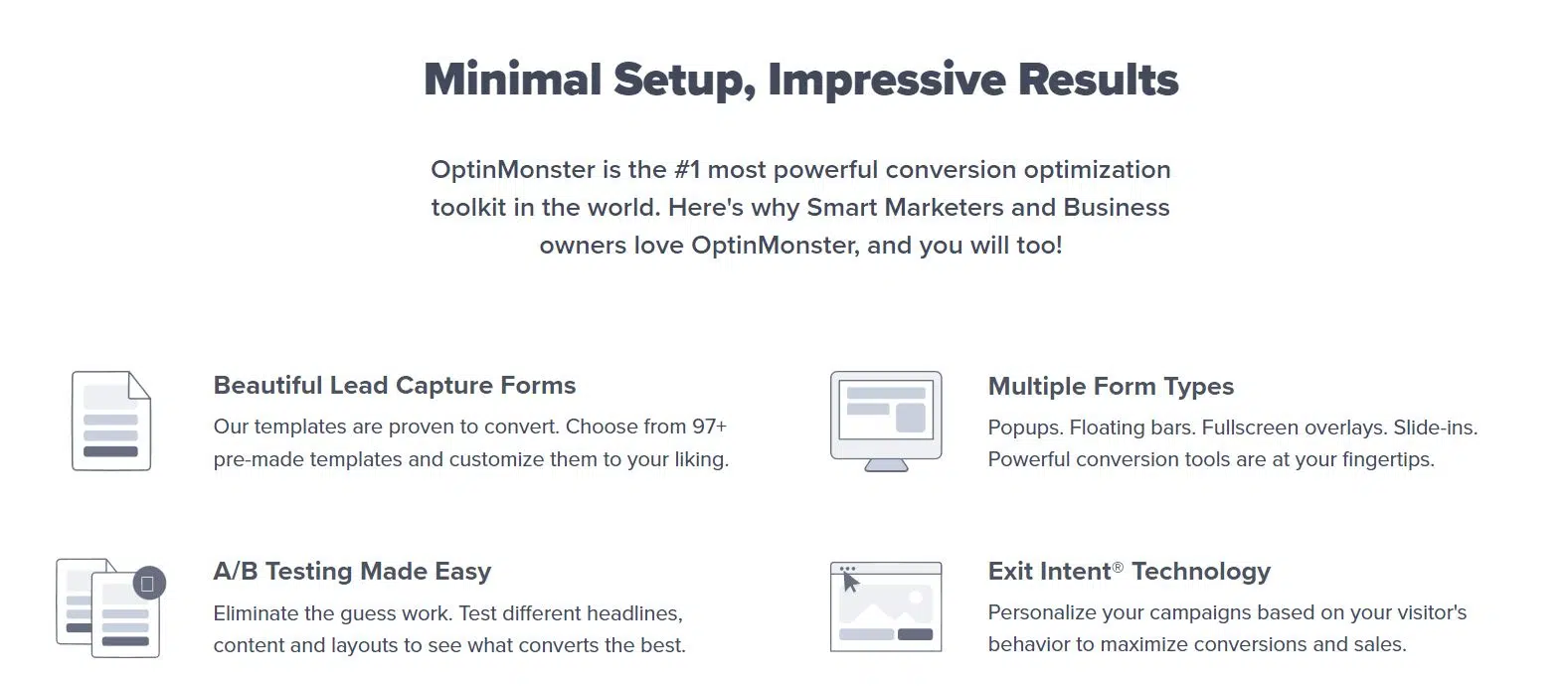 features of optinmonster