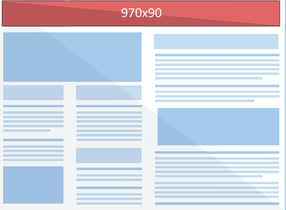 Google AdSense Banner Sizes - 970 x 90 ad unit