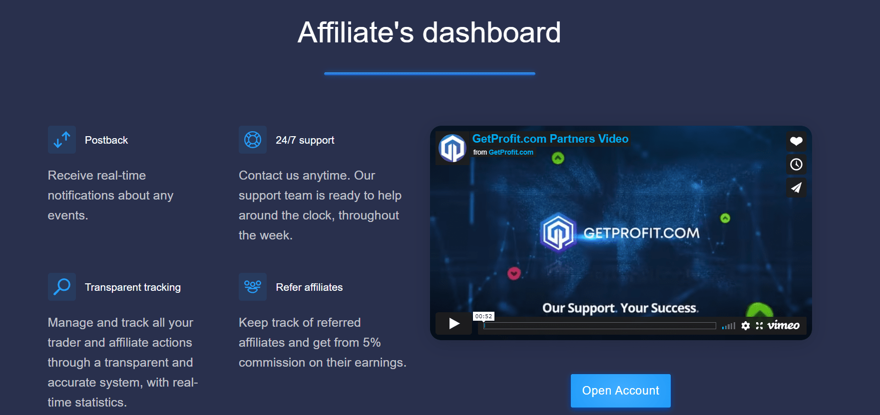Affiliate Dashboard Features