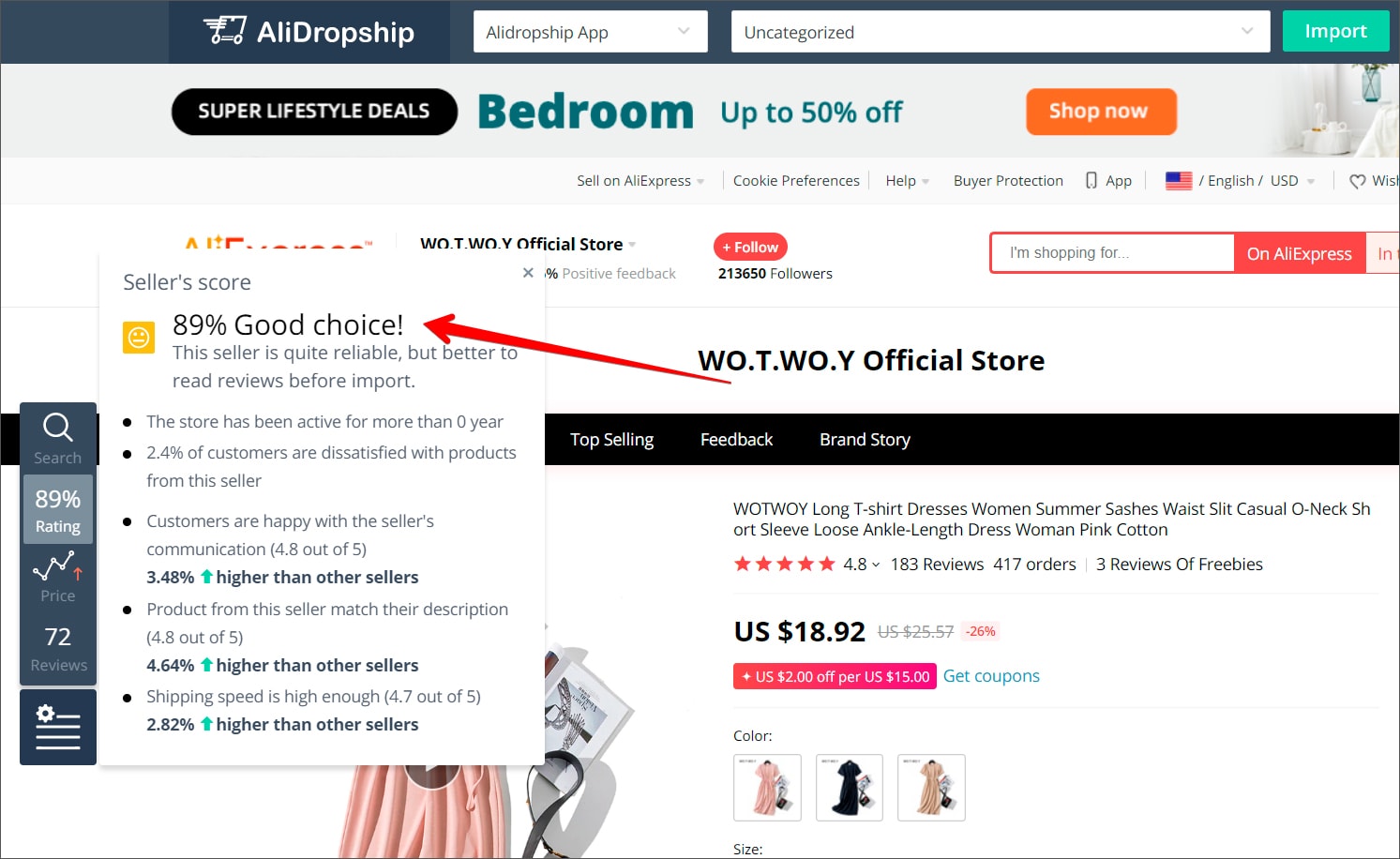 Alidropship shopify product import