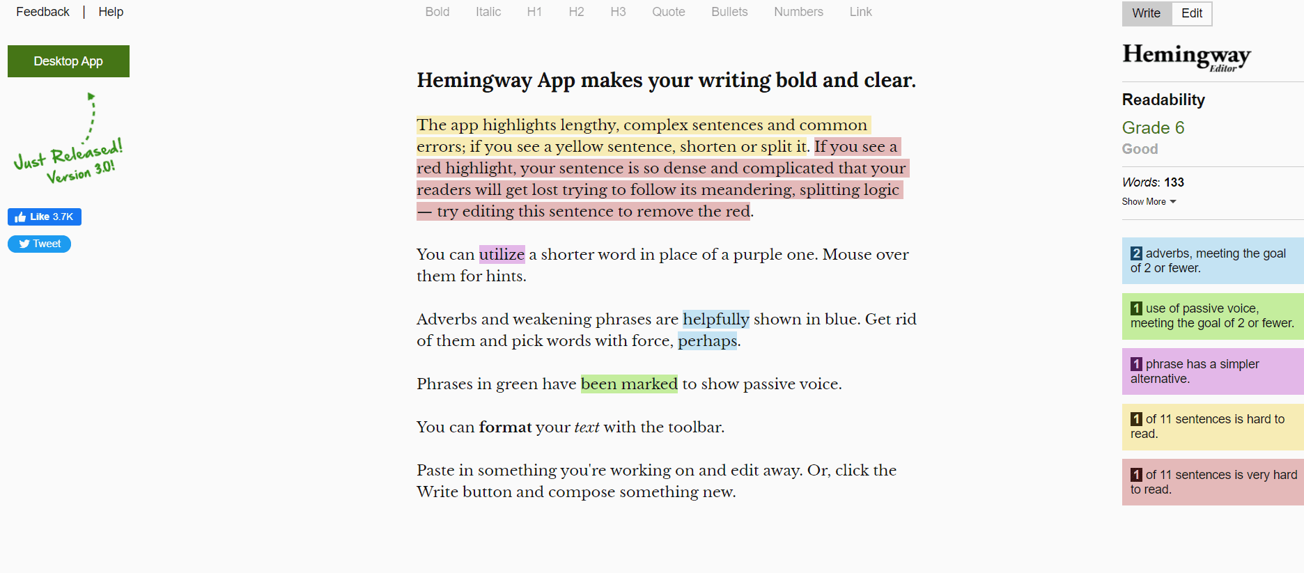 Best Distraction Free Text Editors : Hemingway