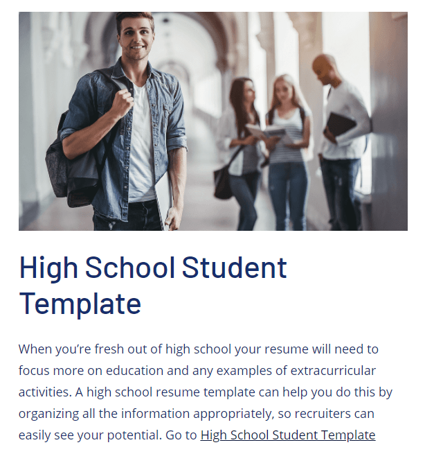High School Student Template