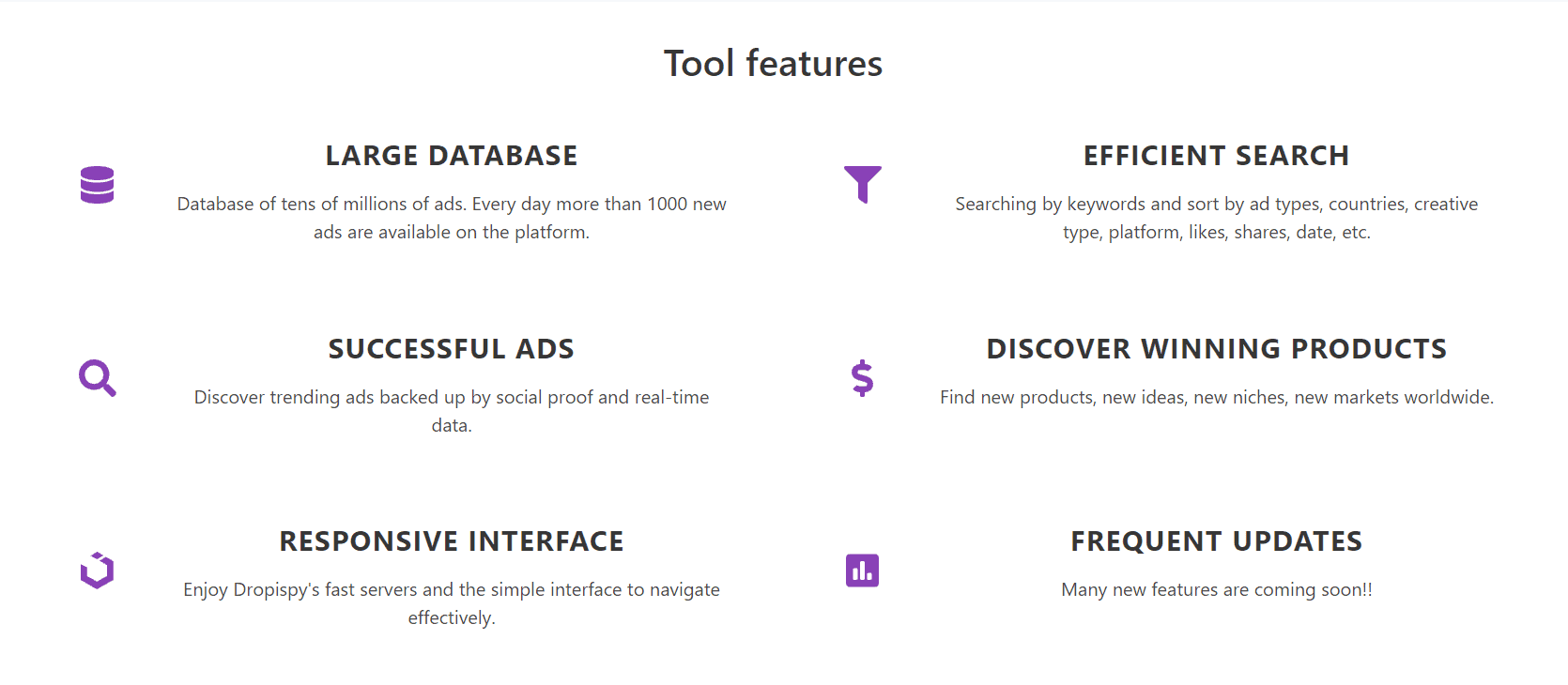 Tool features