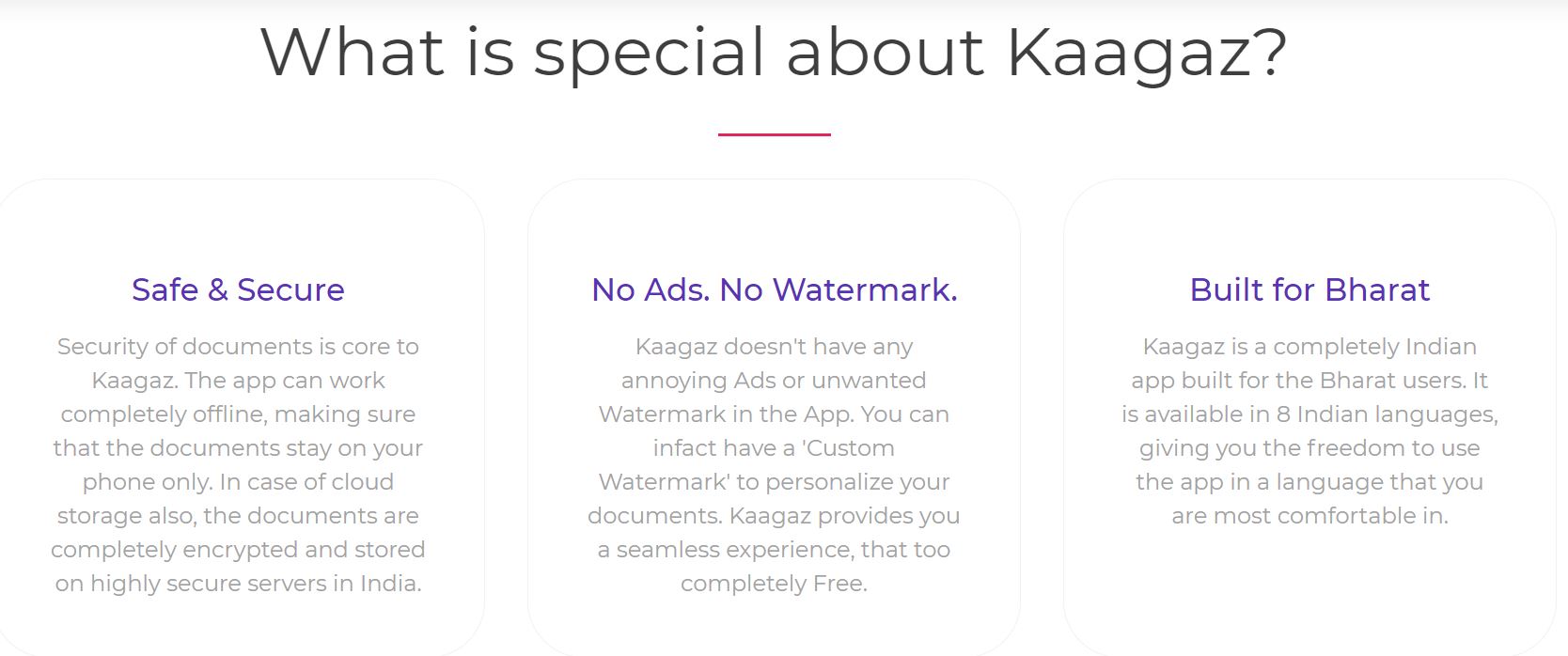Special about kaagaz