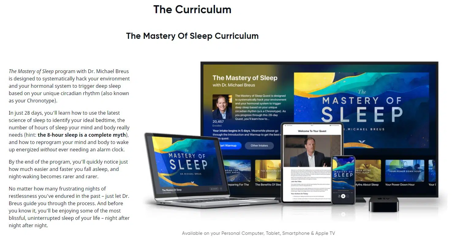 Curriculum - The Mastery of Sleep Review