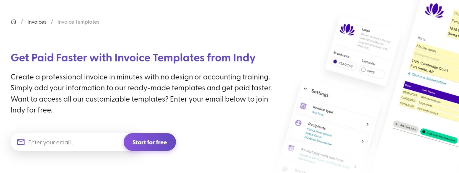 indy review Templates For Invoices