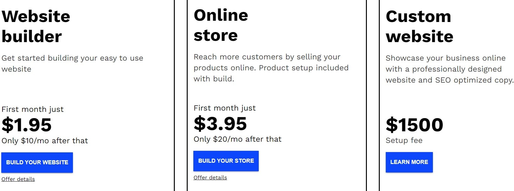 Web.com Vs Wix Web.com price