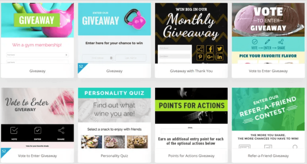 Types Of Contests Using ShortStack : Giveaways