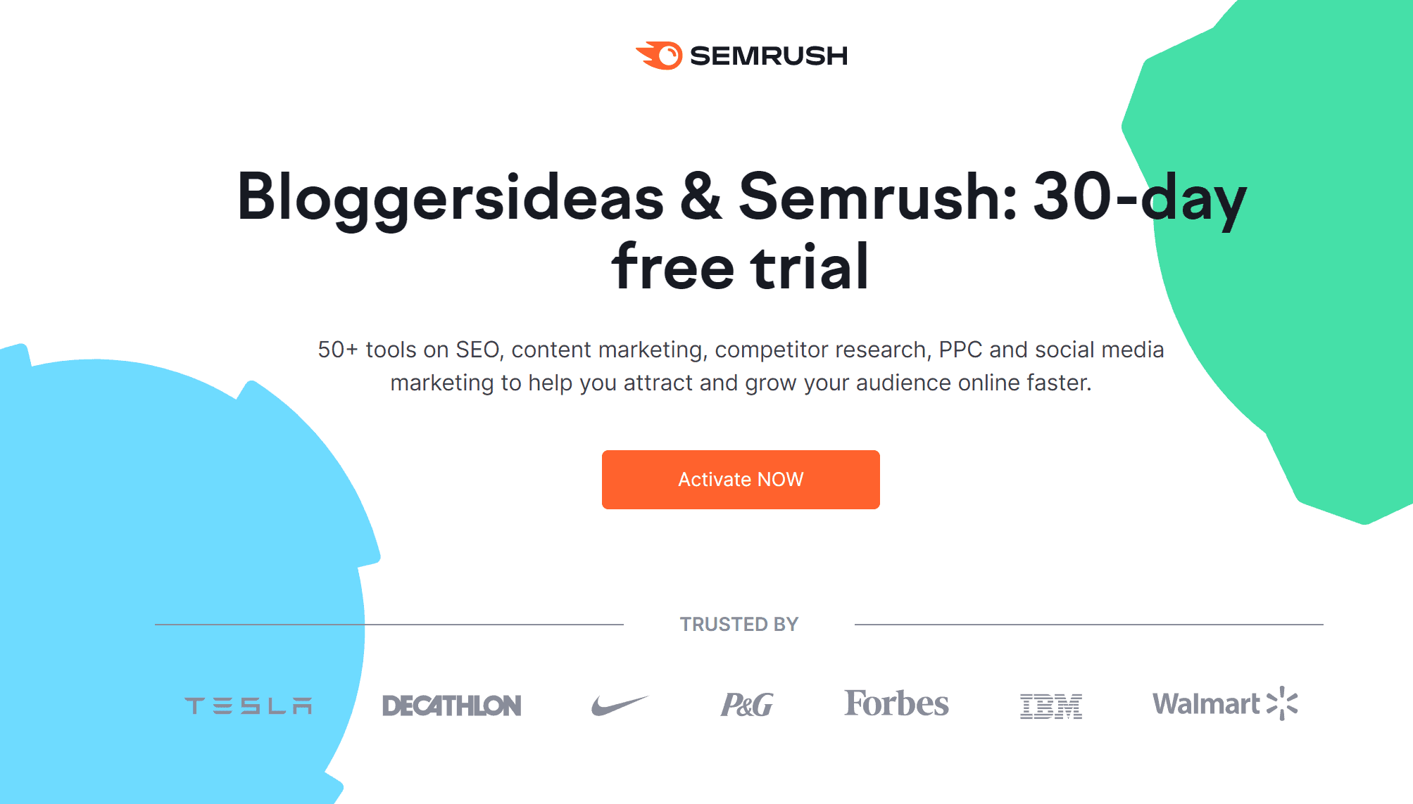 SEMrush free trial 30 days