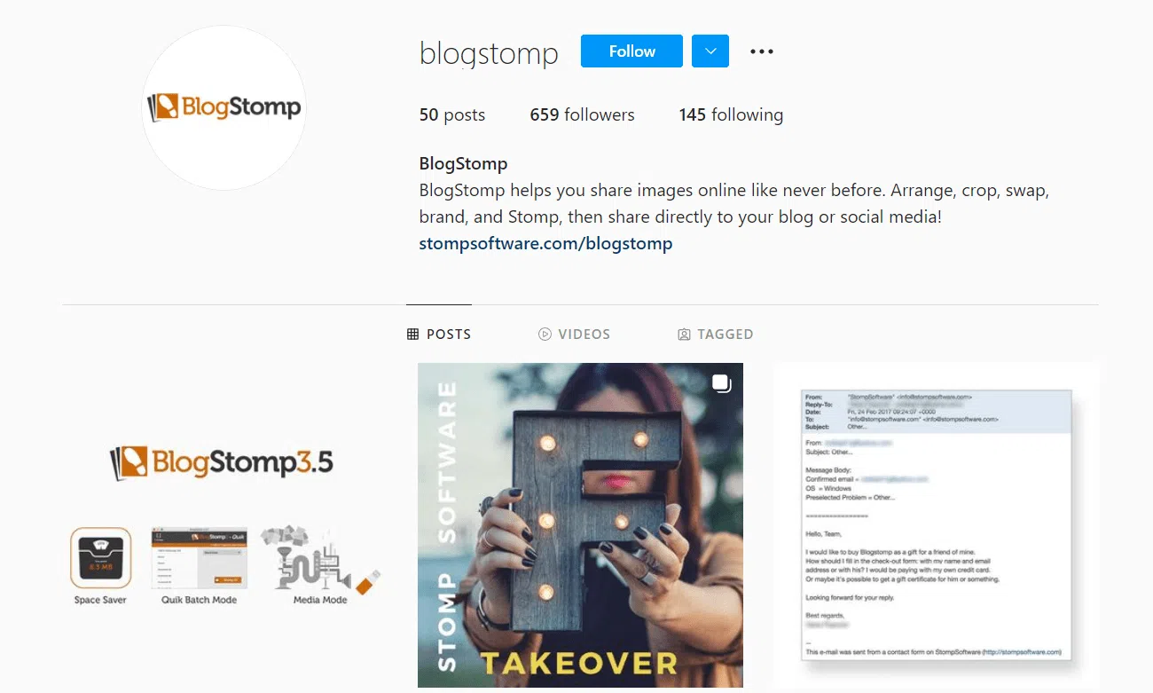 blogstomp- instagram account