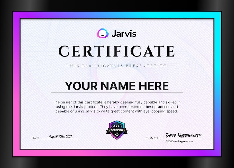 Jasper Ai certification