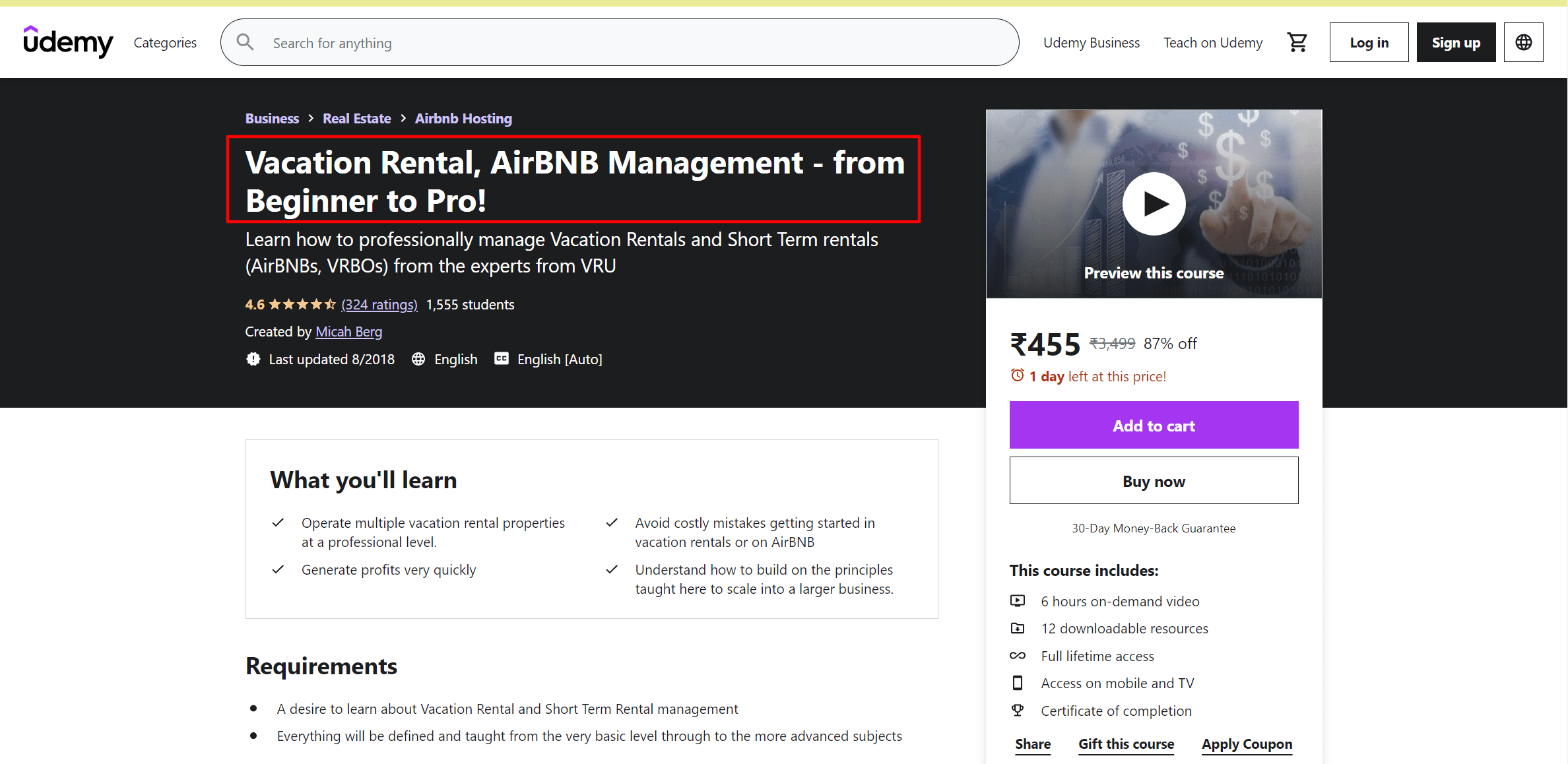 Vacation Rental, AirBNB Management from Beginner to Pro
