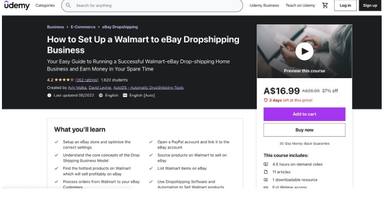 Comment configurer un cours commercial Walmart vers eBay Dropshipping