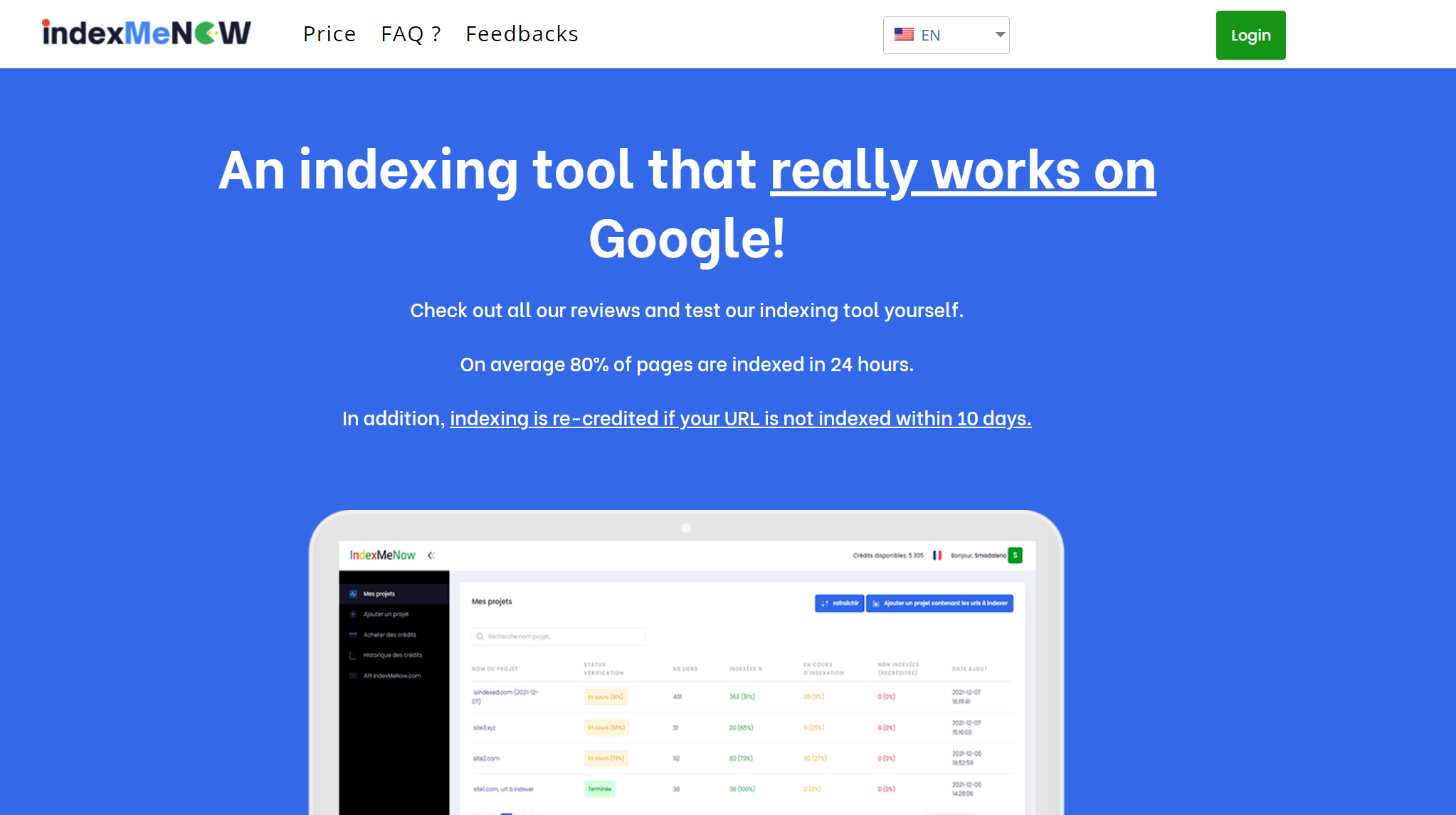 Indexmenow for fast indexing on Google.