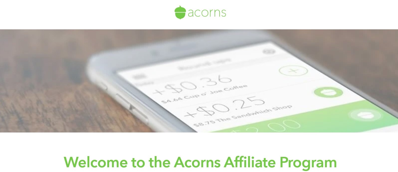 Programme d'affiliation Acorns