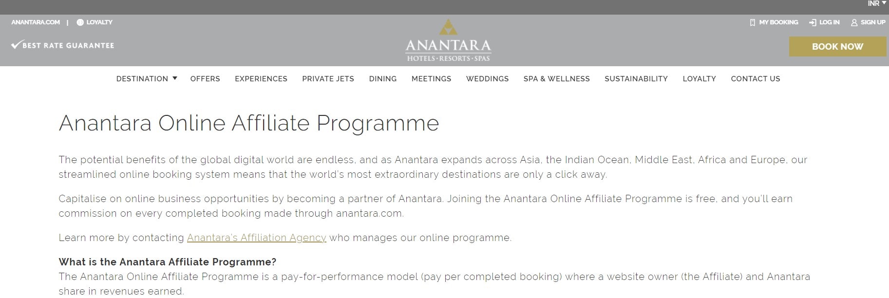 Anantara Resorts Affiliate Programs