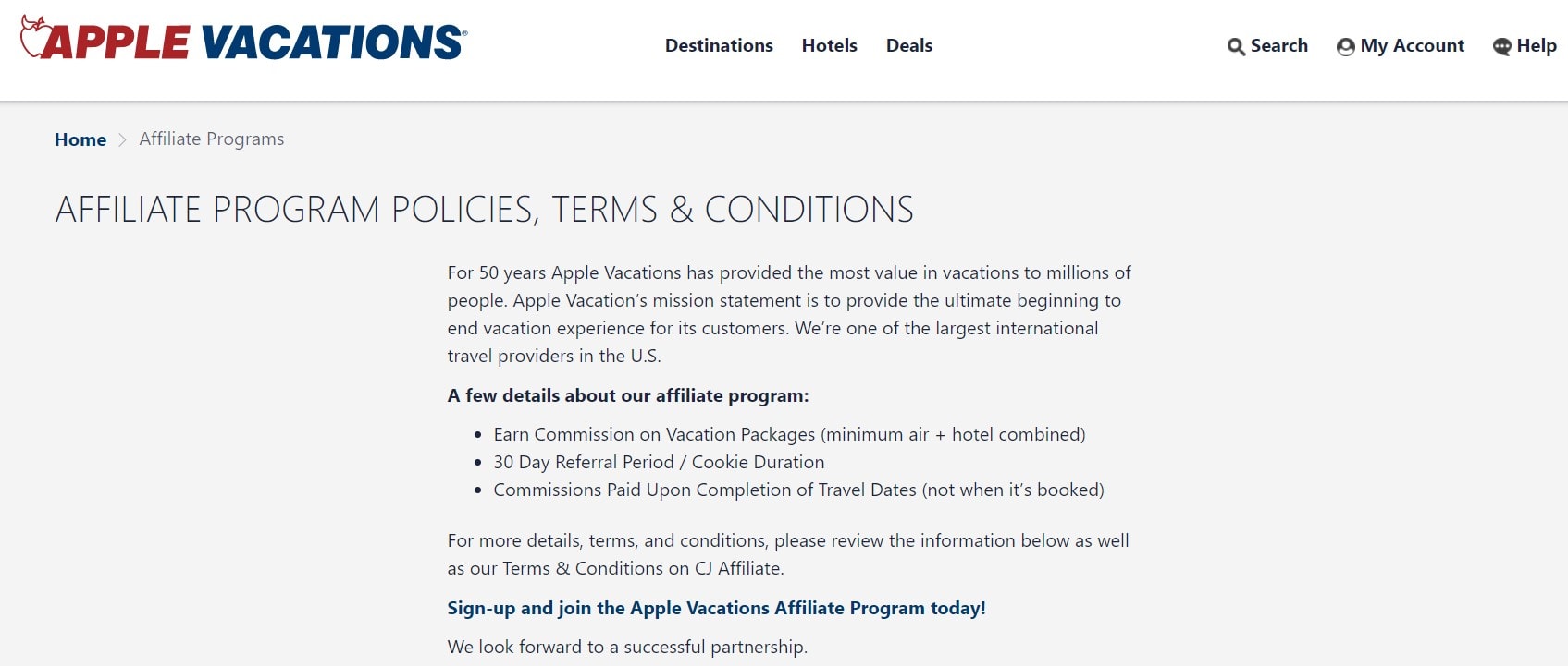 Apple Vacations Travel Affiliate Programs