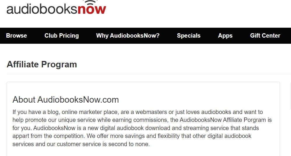 Audiolibri Ora prenota i programmi di affiliazione