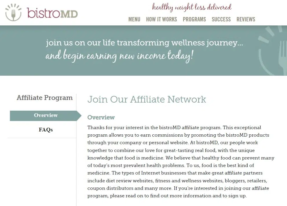 Bistro MD Weight Loss affiliate programs