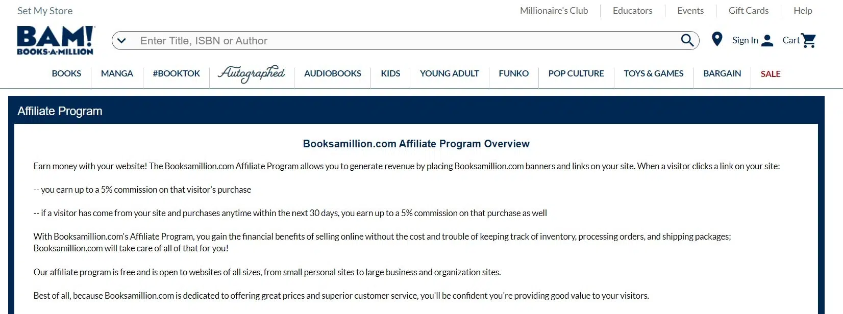 Books-A-Million Book Affiliate Programs