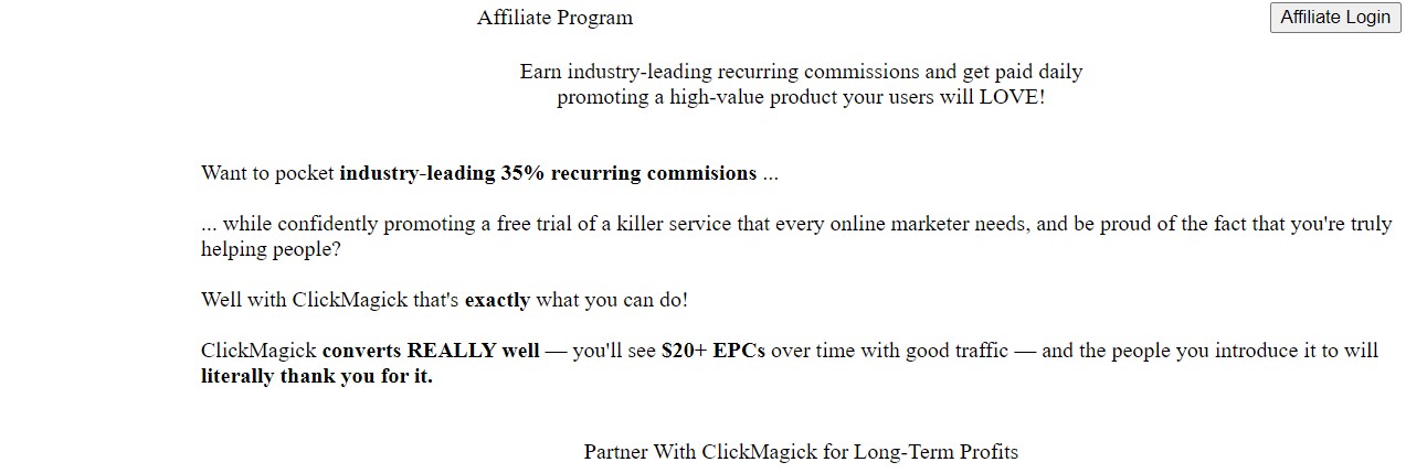 ClickMagick Affiliate Program
