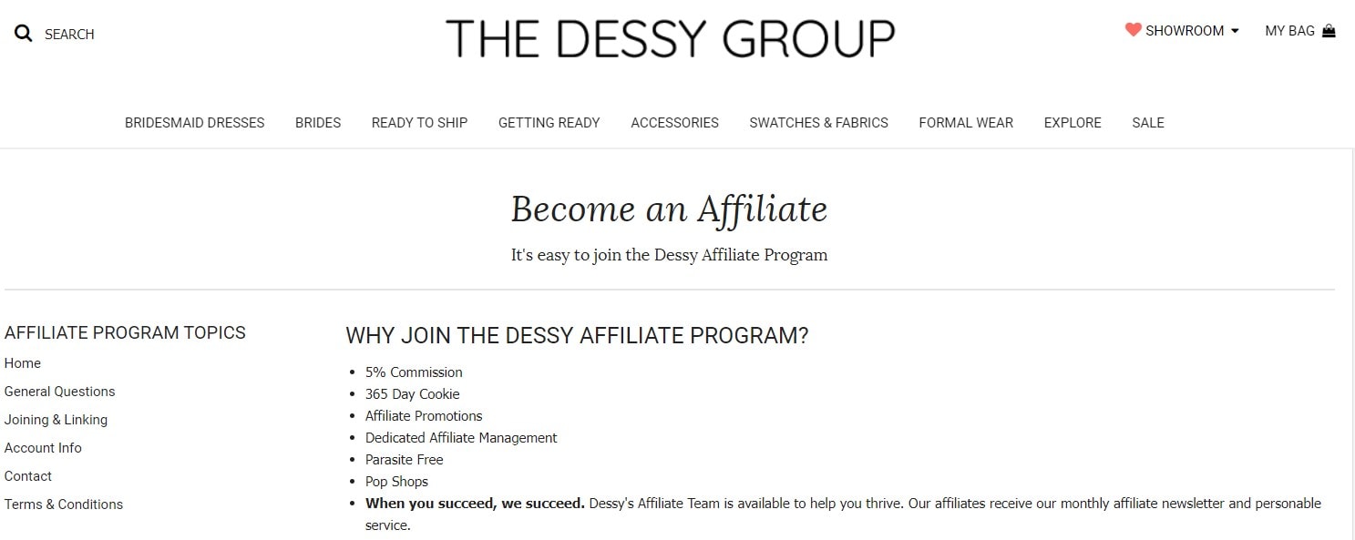 Dessy Affiliate Programs