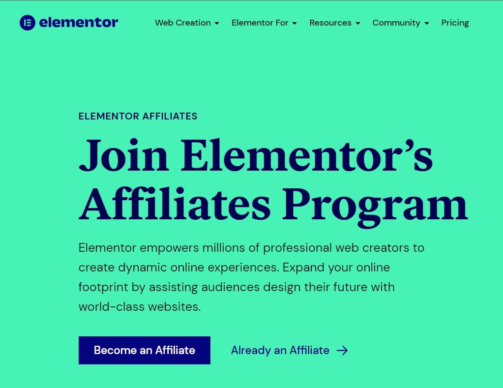 Elementor affiliate programs